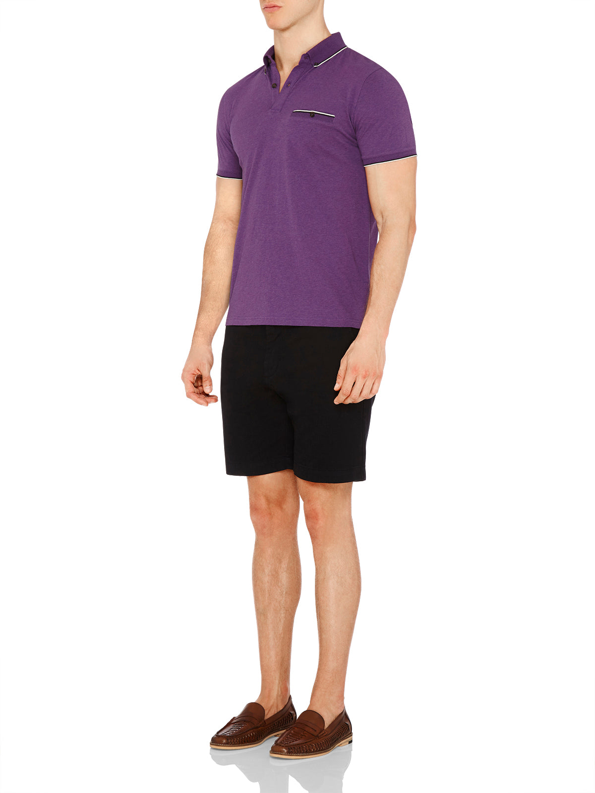 ANDY JERSEY POLO PURPLE MENS KNITS