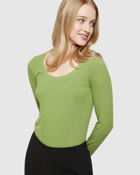 SOPHIE SCOOP NECK RIB T-SHIRT WOMENS TOPS