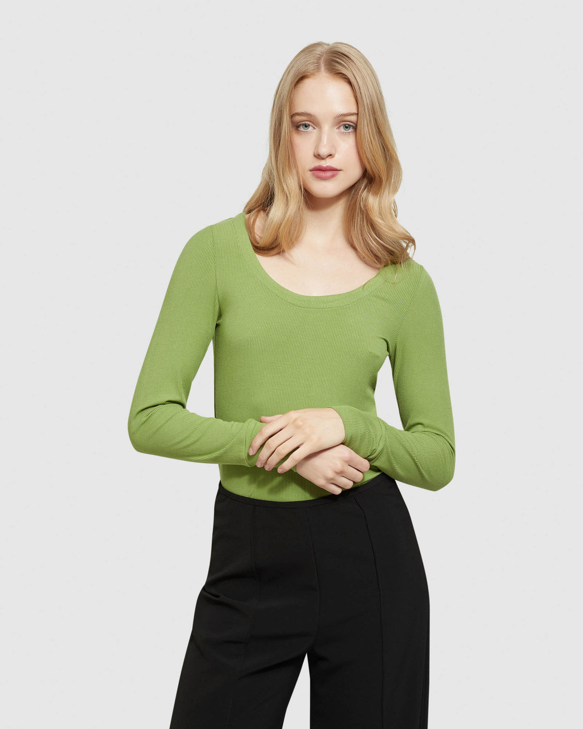 SOPHIE SCOOP NECK RIB T-SHIRT WOMENS TOPS