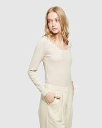 SOPHIE SCOOP NECK RIB T-SHIRT WOMENS TOPS