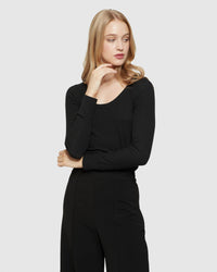 SOPHIE SCOOP NECK RIB T-SHIRT WOMENS TOPS