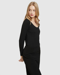 SOPHIE SCOOP NECK RIB T-SHIRT WOMENS TOPS