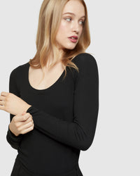 SOPHIE SCOOP NECK RIB T-SHIRT WOMENS TOPS