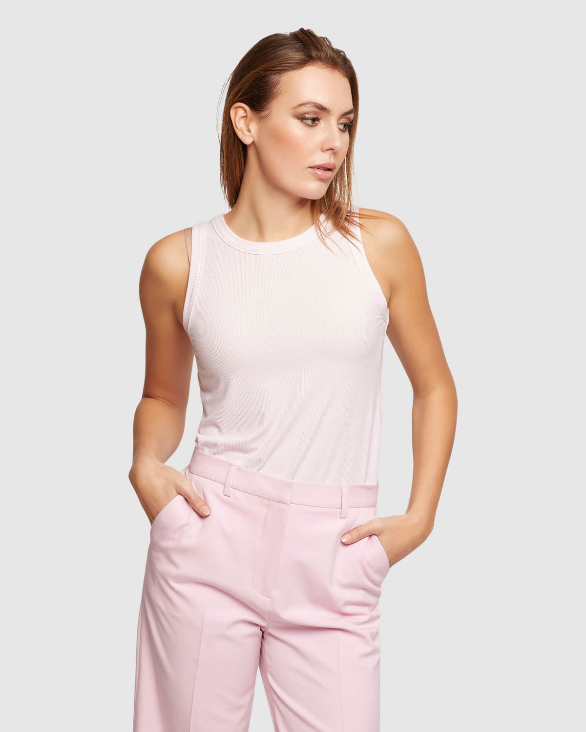 LAUREN RIB TANK WOMENS TOPS