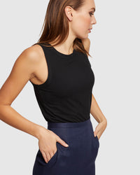 LAUREN RIB TANK WOMENS TOPS