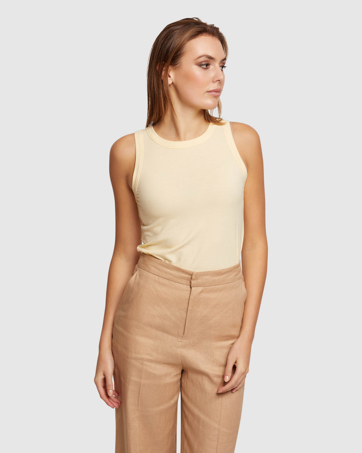LAUREN RIB TANK WOMENS TOPS
