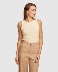 LAUREN RIB TANK WOMENS TOPS