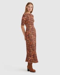 LEONIE PRINTED JERSEY DRESS WOMENS DRESSES