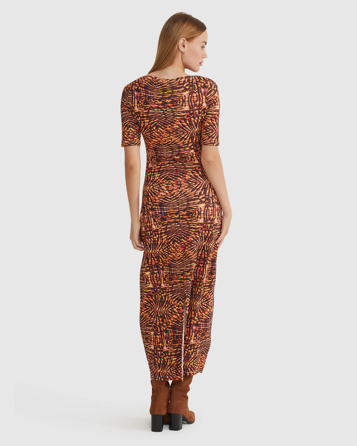 LEONIE PRINTED JERSEY DRESS WOMENS DRESSES