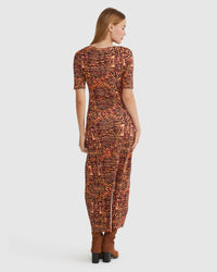 LEONIE PRINTED JERSEY DRESS WOMENS DRESSES