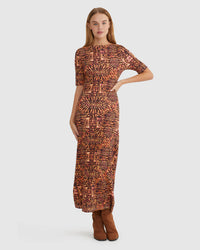 LEONIE PRINTED JERSEY DRESS WOMENS DRESSES