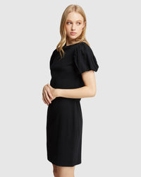 FLORENCE KNIT MINI DRESS BLACK