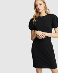 FLORENCE KNIT MINI DRESS BLACK