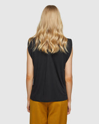 TOTTI WOVEN FRONT T-SHIRT WOMENS TOPS