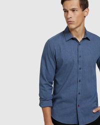 KENTON HERRINGBONE MELANGE SHIRT MENS SHIRTS