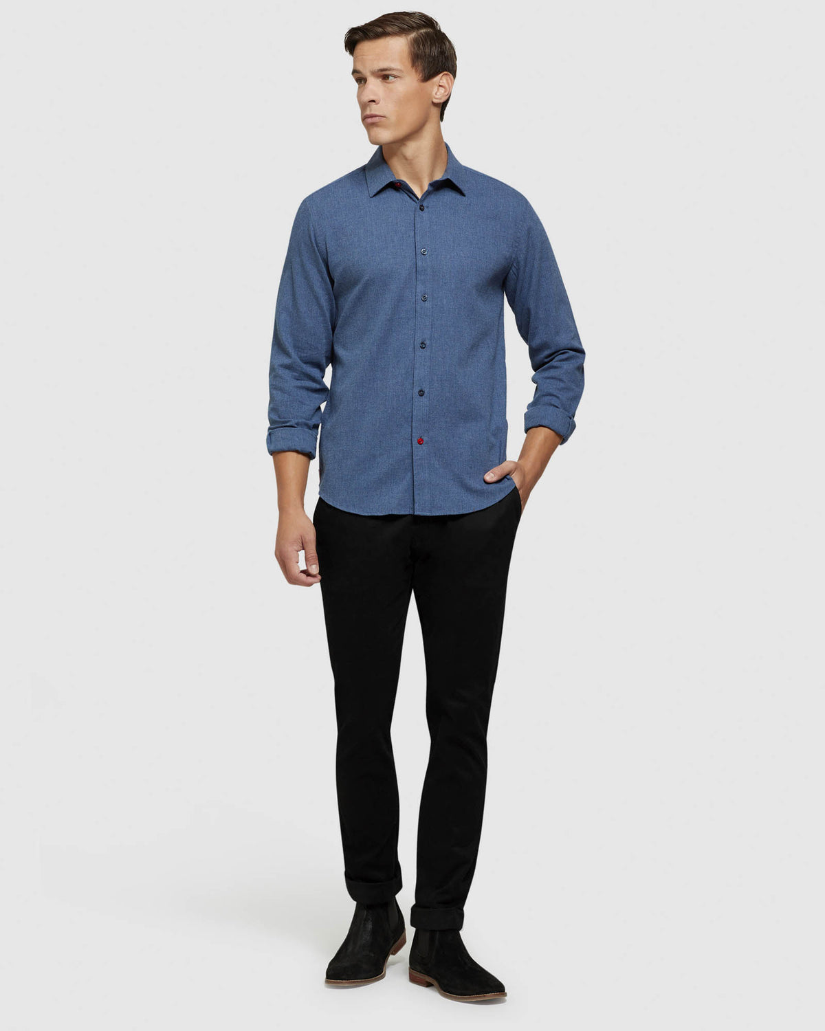 KENTON HERRINGBONE MELANGE SHIRT MENS SHIRTS