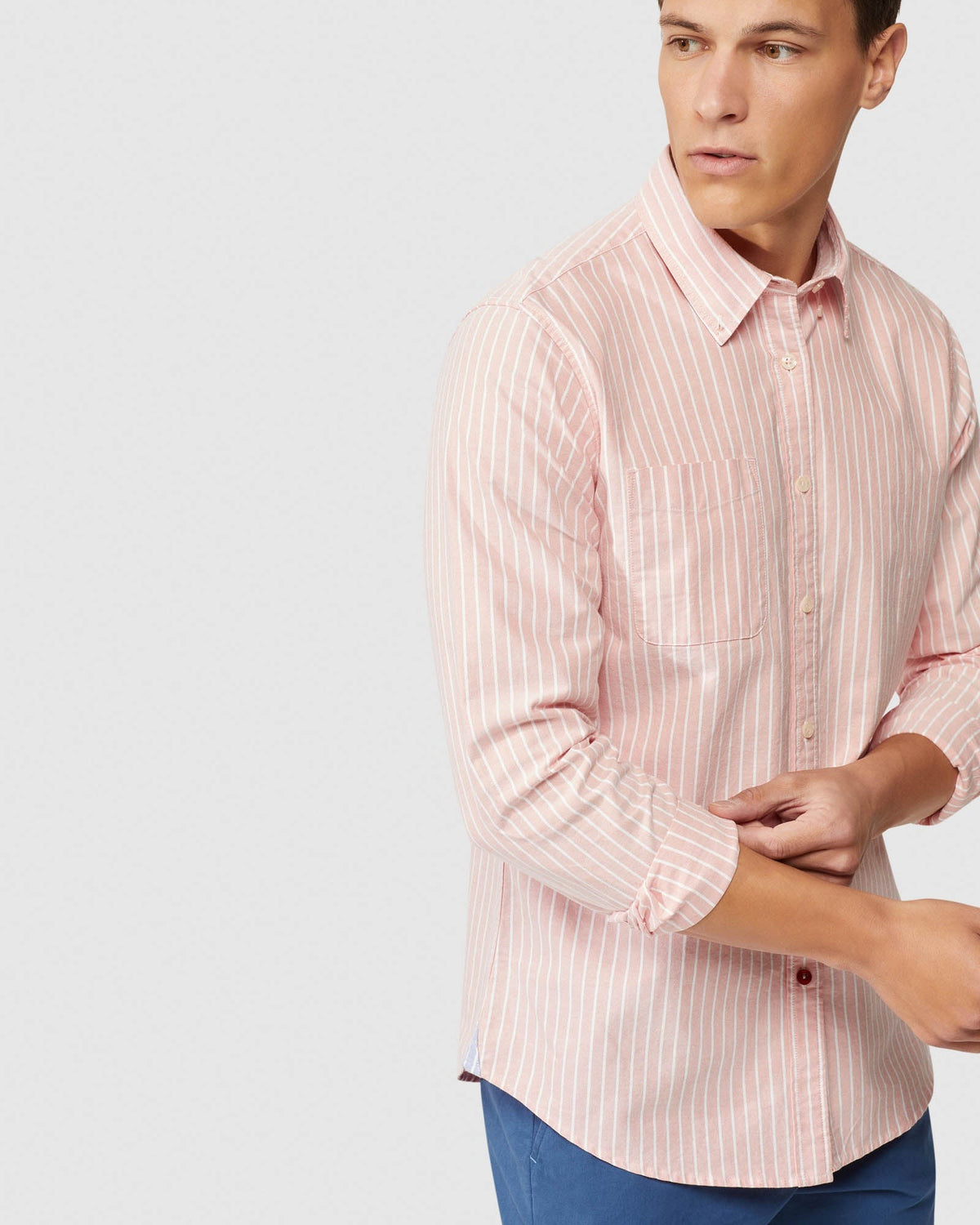 PORTLAND OXFORD WEAVE STRIPED SHIRT MENS SHIRTS