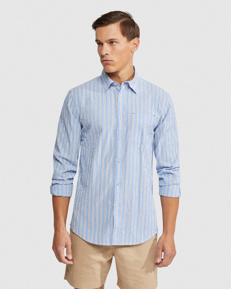 UXBRIDGE SEERSUCKER STRIPED SHIRT MENS SHIRTS