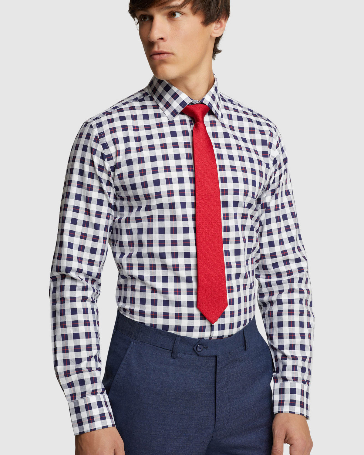 BECKTON CHECKED LUXURY SHIRT NAVY
