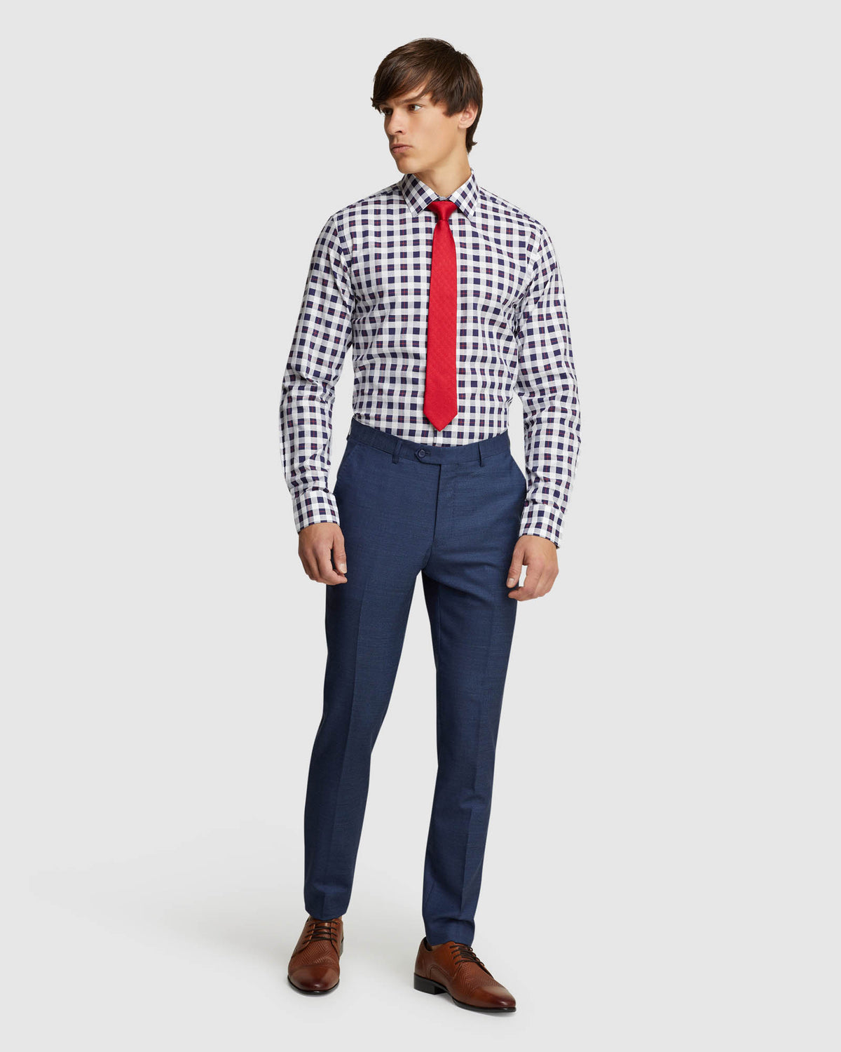 BECKTON CHECKED LUXURY SHIRT NAVY