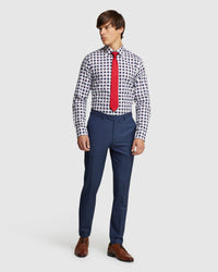 BECKTON CHECKED LUXURY SHIRT NAVY