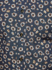 KENTON FLORAL PRINT SHIRT NAVY/TAN