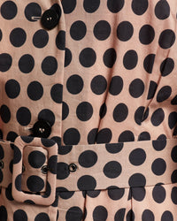 PEONY SPOT DRESS TAN/BLACK