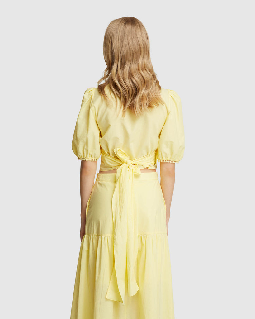 Fitzgerald Cotton Wrap Top – Oxford Shop