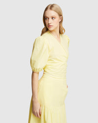 FITZGERALD COTTON WRAP TOP YELLOW