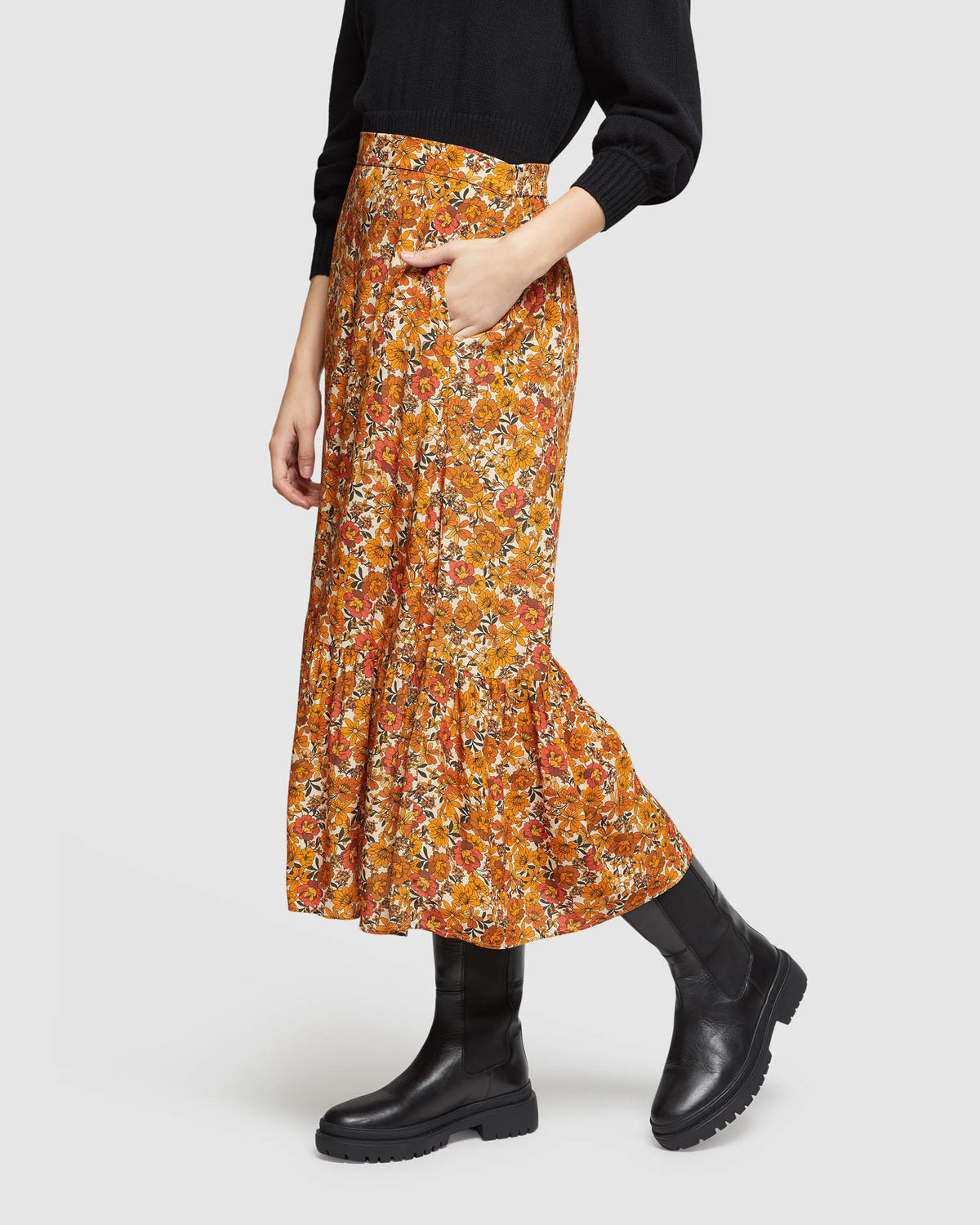 SAMARA FLORAL PRINTED SKIRT WOMENS SKIRTS