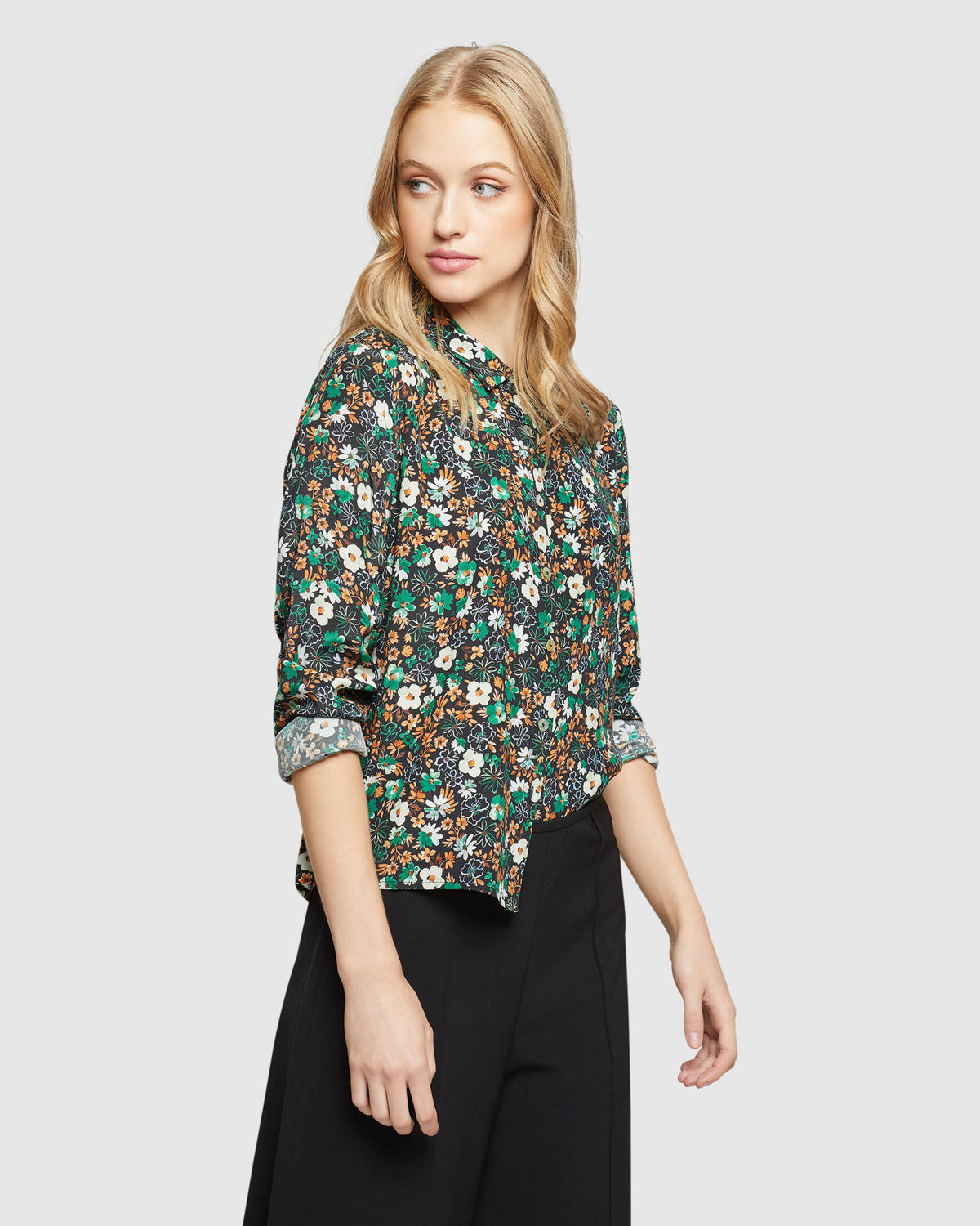 POPPY FLORAL PRINTED SHIRT WOMENS SHIRTS