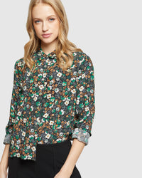 POPPY FLORAL PRINTED SHIRT WOMENS SHIRTS