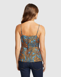 NIKKI TROPICAL PRINT TOP WOMENS TOPS