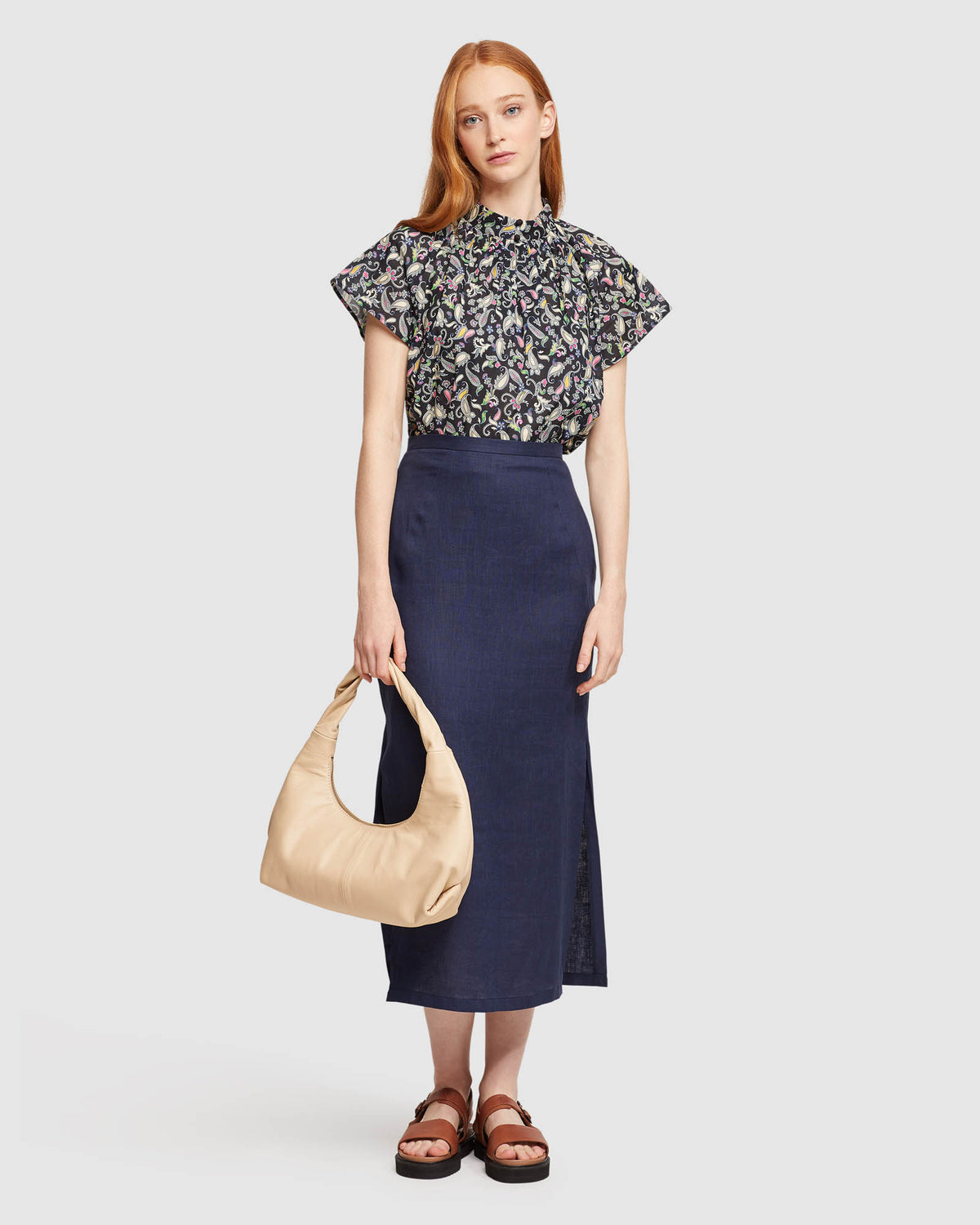ARIELA FLORAL PRINTED TOP WOMENS TOPS
