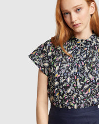 ARIELA FLORAL PRINTED TOP WOMENS TOPS