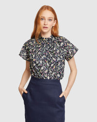 ARIELA FLORAL PRINTED TOP WOMENS TOPS