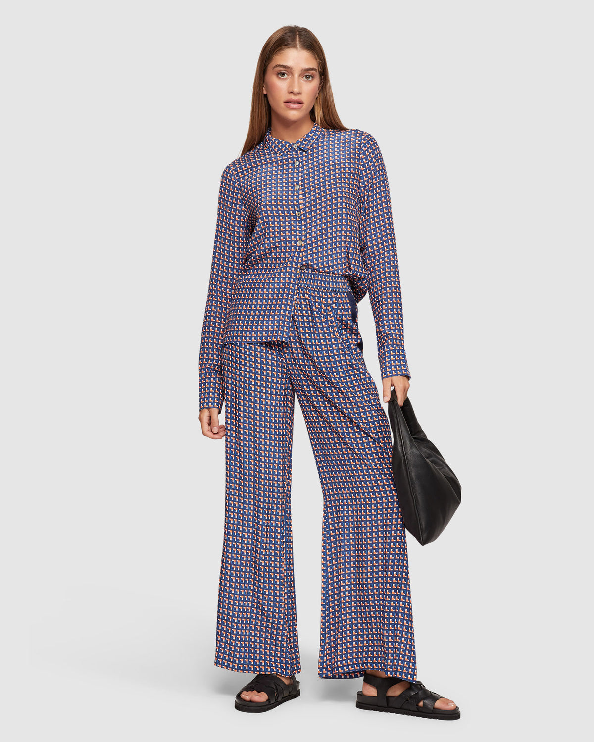 POPPY GEO PRINTED BLOUSE WOMENS SHIRTS