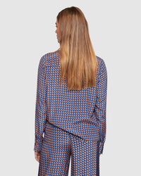 POPPY GEO PRINTED BLOUSE WOMENS SHIRTS