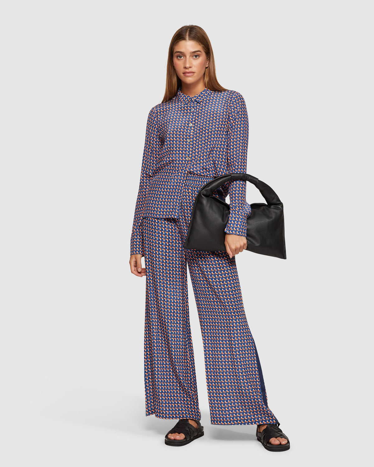 POPPY GEO PRINTED BLOUSE WOMENS SHIRTS