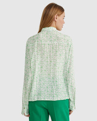 POPPY GEO PRINT BLOUSE WOMENS SHIRTS