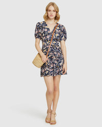 ELIZA FLORAL DRESS BLUE