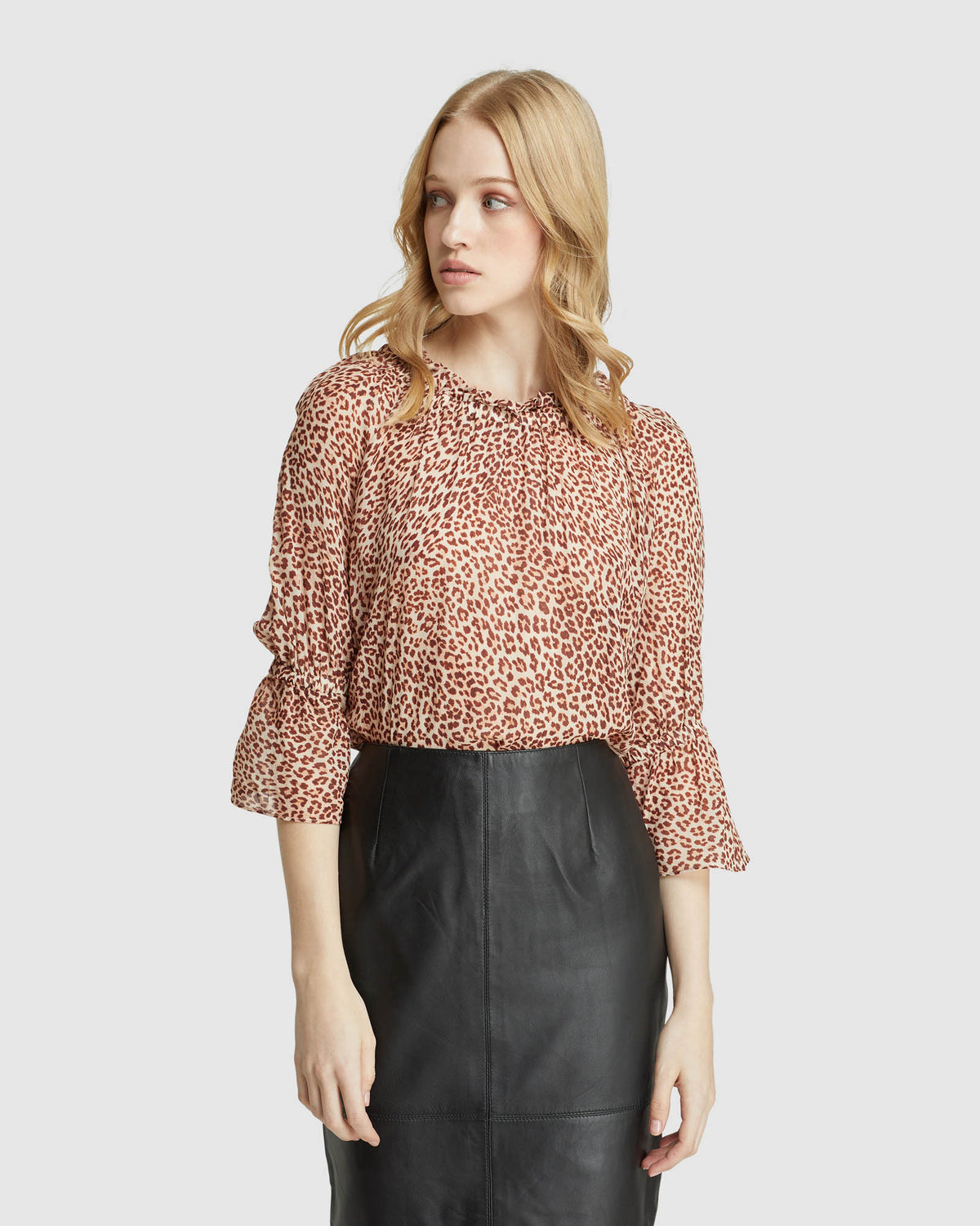 GRACE ANIMAL PRINTED TOP NATURAL