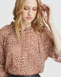 GRACE ANIMAL PRINTED TOP NATURAL
