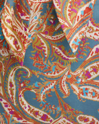 DENA COTTON PAISLEY PRINT DRESS BLUE MULTI