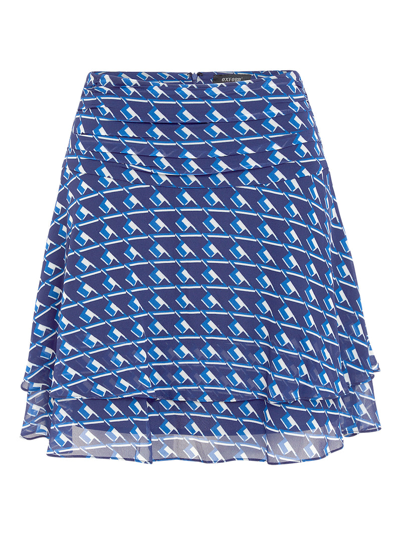 JOHNSON GEO PRINT SKIRT BLUE