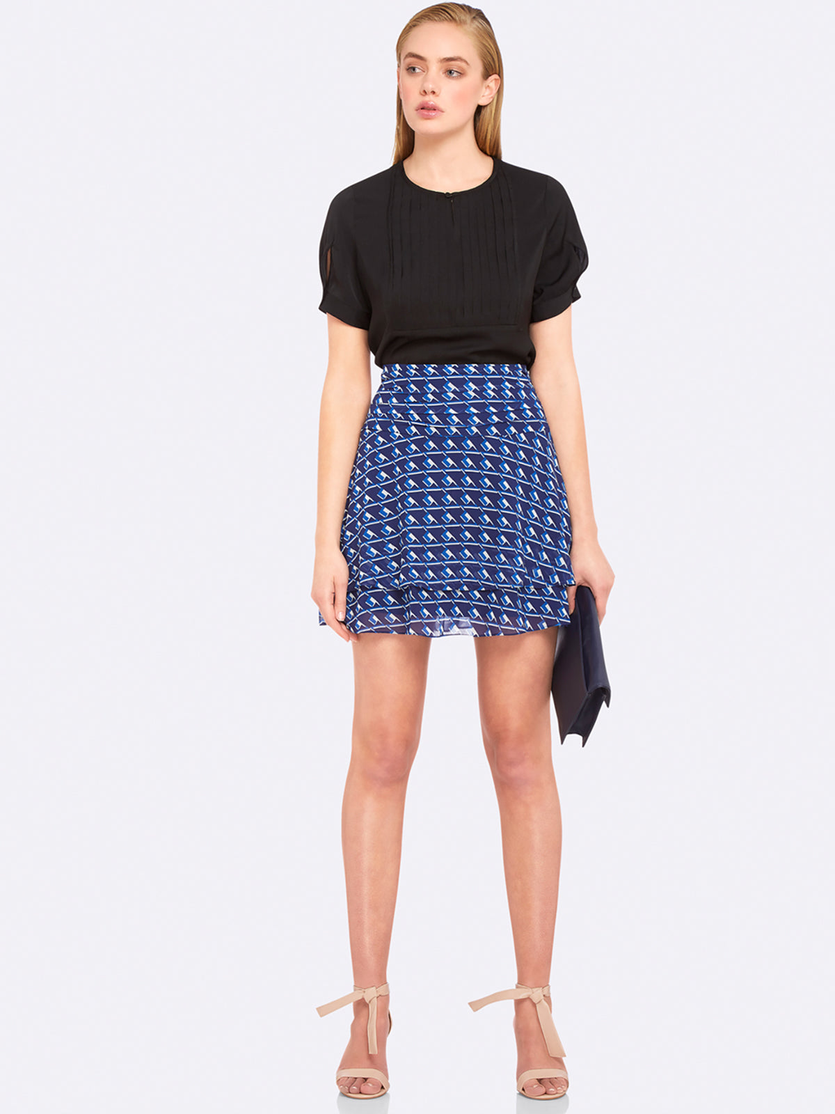 JOHNSON GEO PRINT SKIRT BLUE