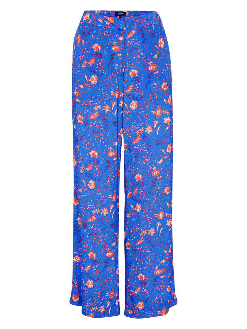CYIA FLORAL PRINT PANTS BLUE
