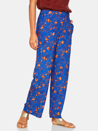 CYIA FLORAL PRINT PANTS BLUE