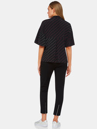 PERSIA SHORT SLEEVE STRIPED BLOUSEX