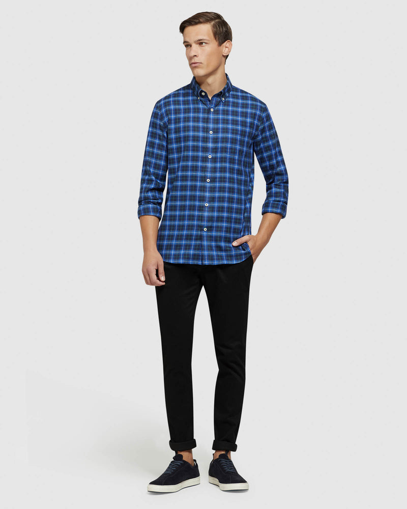 PORTLAND CTTN/LINEN CHECK REGULAR SHIRT MENS SHIRTS